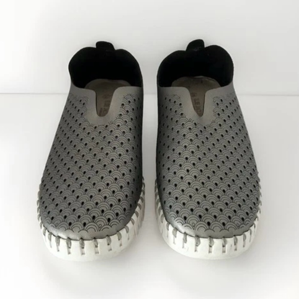 Ilse Jacobsen Tulip 3576 Slip On Comfort Shoe Flat Perforated Gunmetal EU38 US 8 - Picture 2 of 12